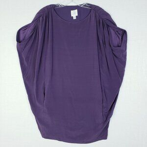 Suzi CHIN for Maggy Boutique Silk Cocoon Dress Purple Lagenlook size 4 Oversized
